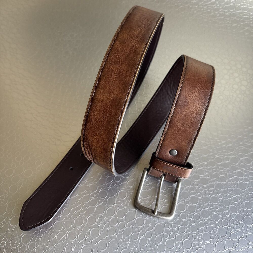 Levi's Mens Brown Casual Belt Faux Leather Top Square Hardware - Size L 38 40